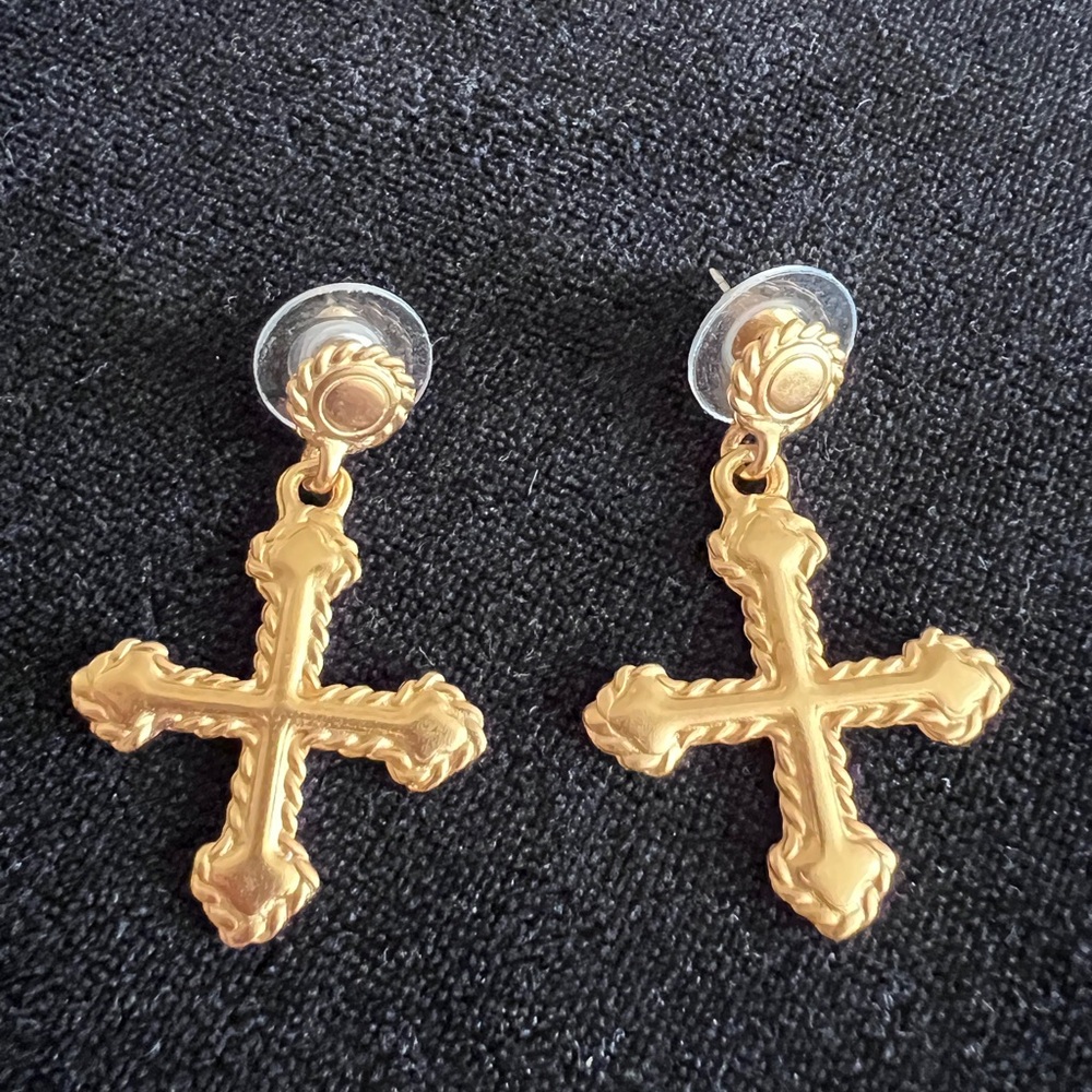 Vintage Anne Klein cross earrings